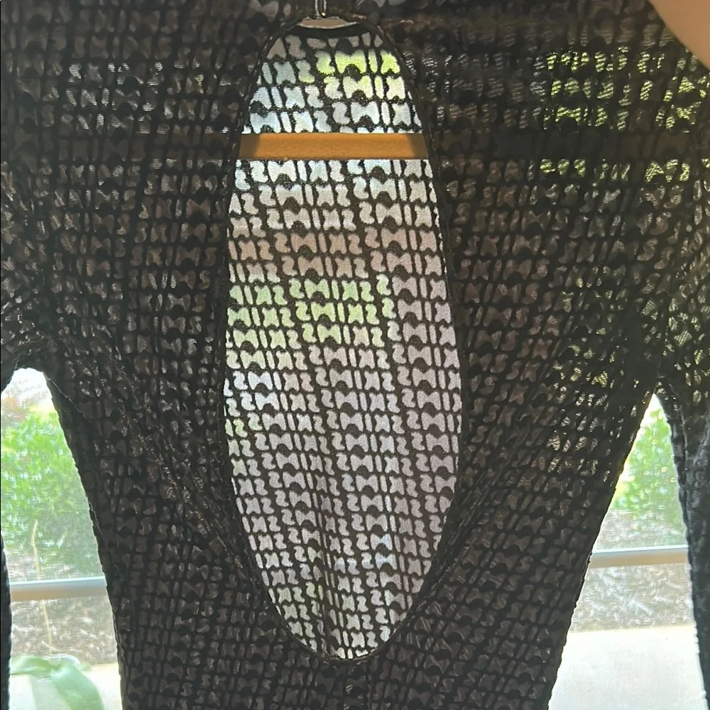 SKIMS Black Mesh Jumpsuit with keyhole back, built in gloves - Picture 9 of 15